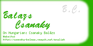 balazs csanaky business card